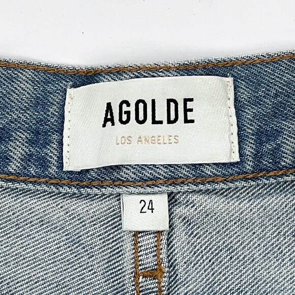 AGOLDE NWT Stella High Rise Baggy Shorts Women’s Size 24 Agreement Frayed Hem - Picture 4 of 7